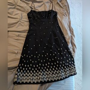 Ann Taylor Navy and Silver knee length dress